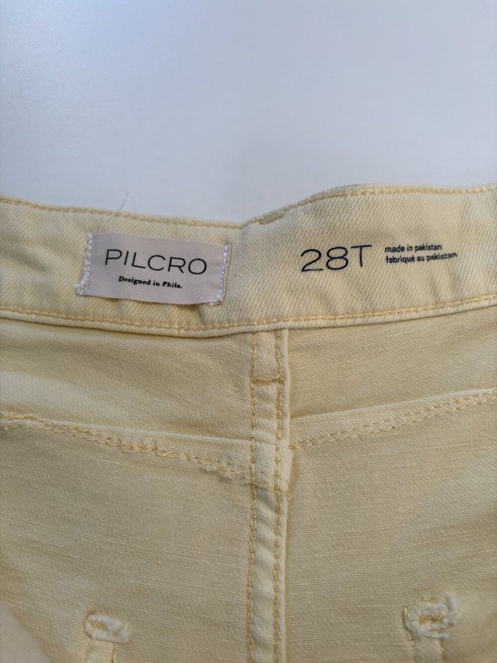 Pilcro Anthropologie Butter Yellow Carpenter Pants 28T Wide Leg Cropped Utility - Picture 6 of 11